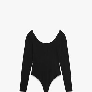Zara Long Sleeve Polyamide Black Bodysuit